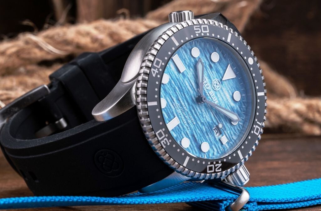 DEEP BLUE MASTER 1000 II 44MM AUTOMATIC DIVER OCEAN AQUA SEA BLUE DIAL