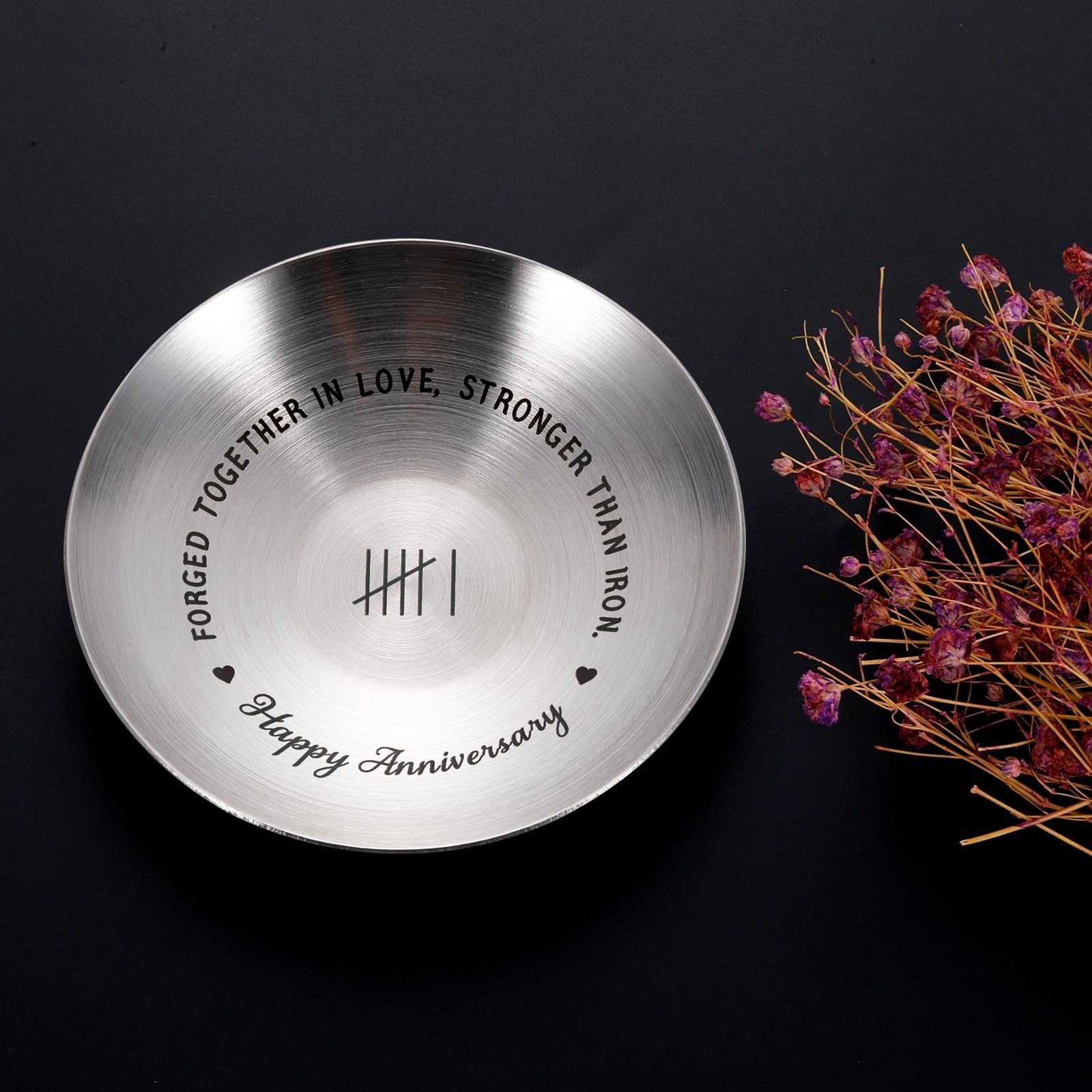 6th Anniversary Iron Gifts for Couples | Jewelry Tray, Ring Holder for Him & Her