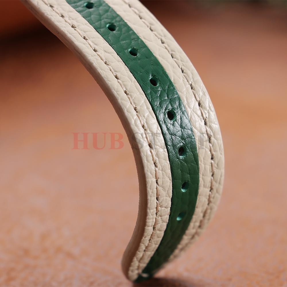 Genuine Calfskin Leather Watch Strap 20mm 22mm For Omega Seiko Butterfly Buckle
