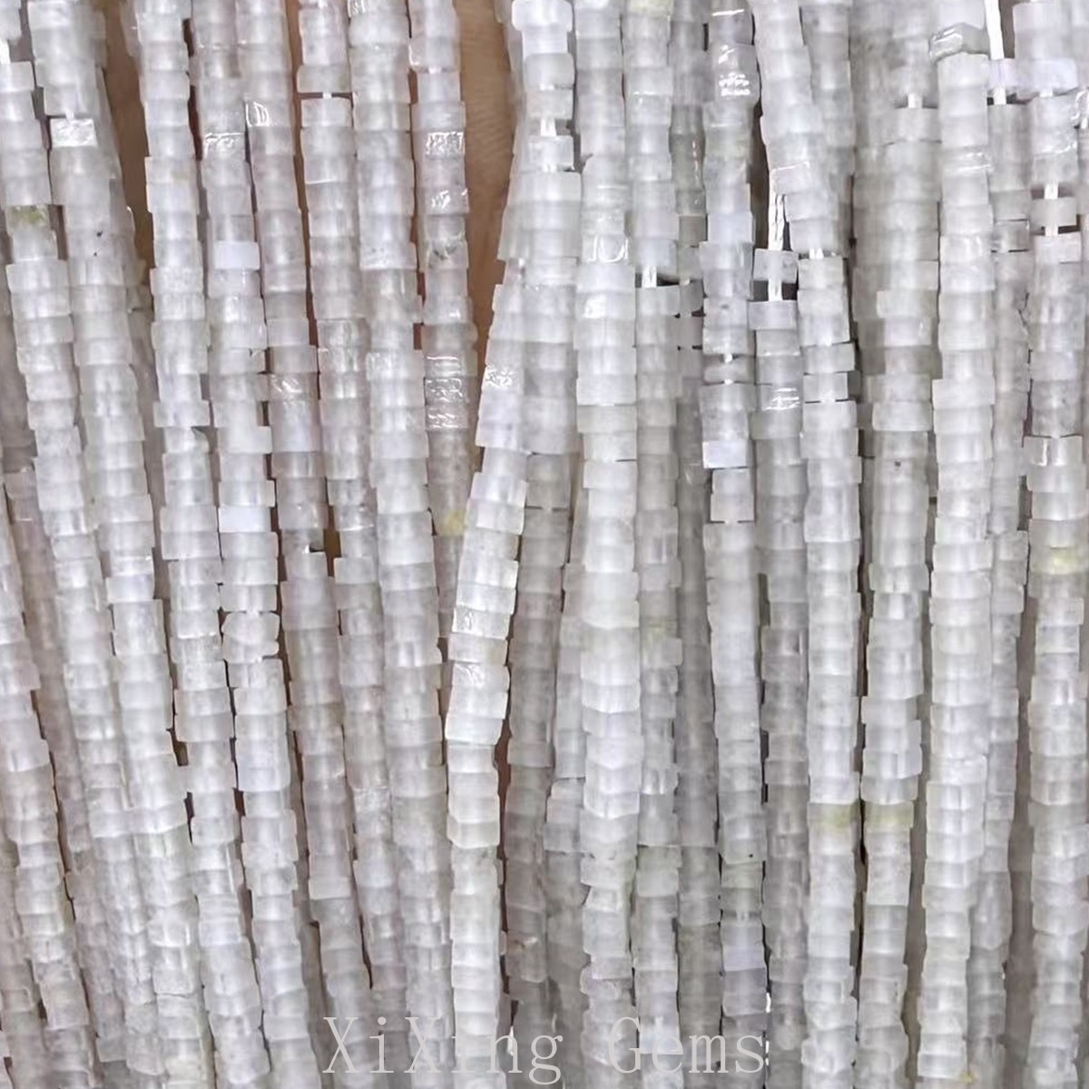 1x2mm Natural White Jade Flat Square Disc Spacer Beads for Jewelry Making DIY
