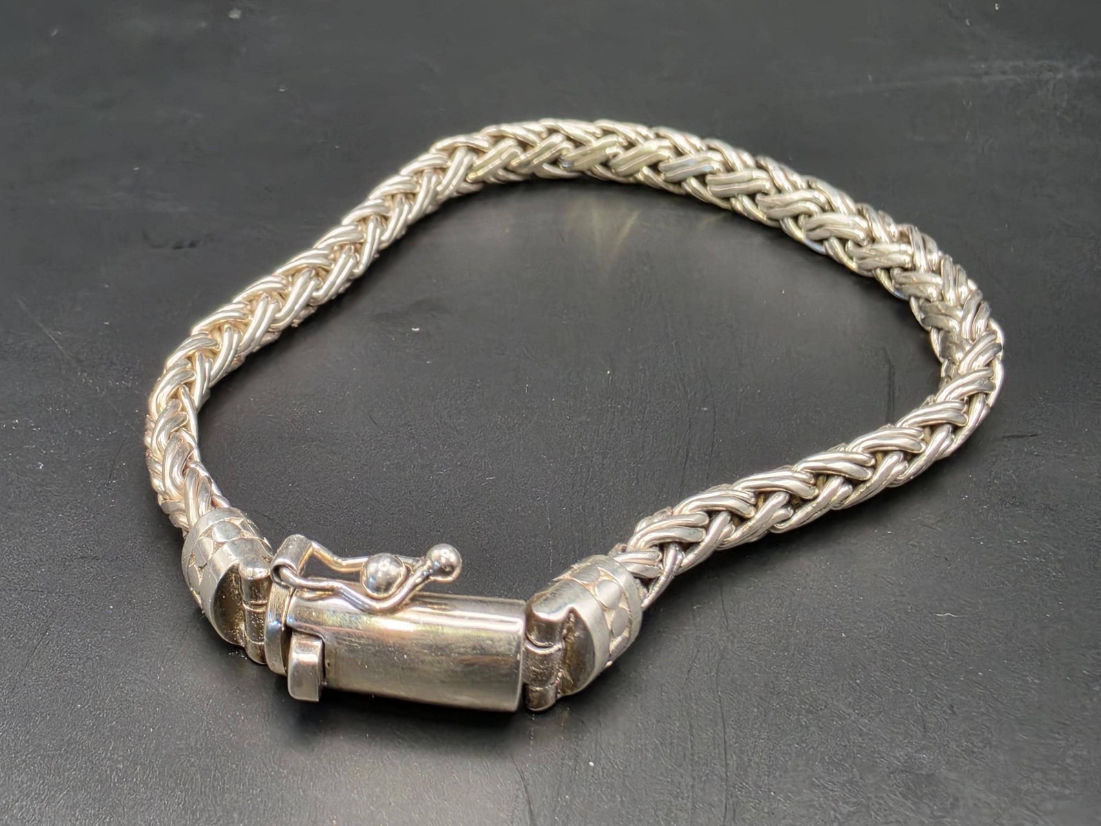 Sterling Silver Foxtail Wheat Chain Bracelet | 925 Silver Woven Bracelet 8.5 Inc