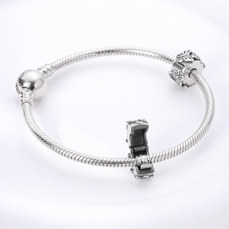 MULA New European 925 Silver DIY Charm Clip Retro Butterfly For Women Bracelet