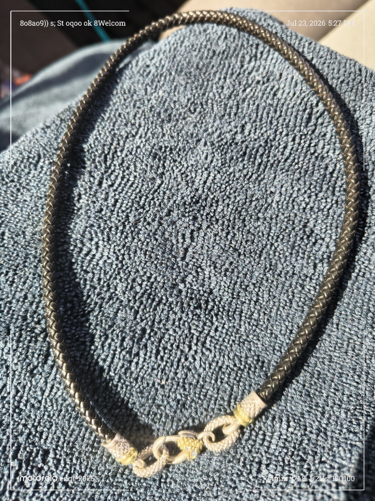 Hard To Find Judith Ripka 18k, 925, And 3 Diamond Heart Pendant Leather Choker