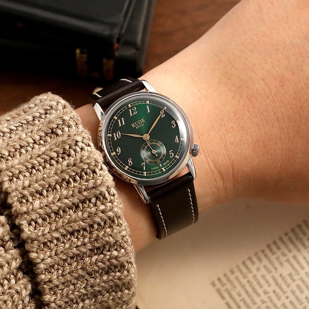 KUOE KYOTO OLD SMITH 90-007 Small Seconds Automatic Black Dial Cordovan Strap