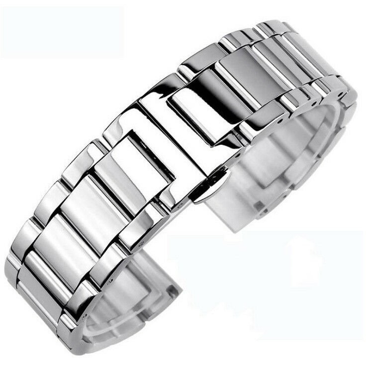 Polished Solid Stainless Steel Watch Strap Watch Band 18 20 22 24mm US Stock
