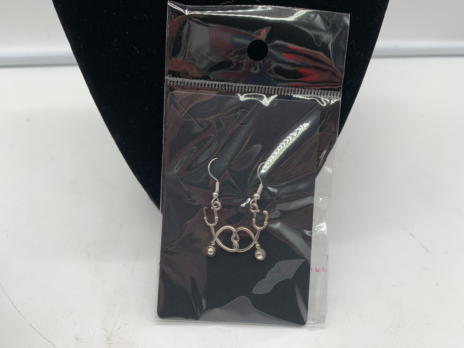 Metal Silver Stethoscope Dangle Earring Set DD01B10119