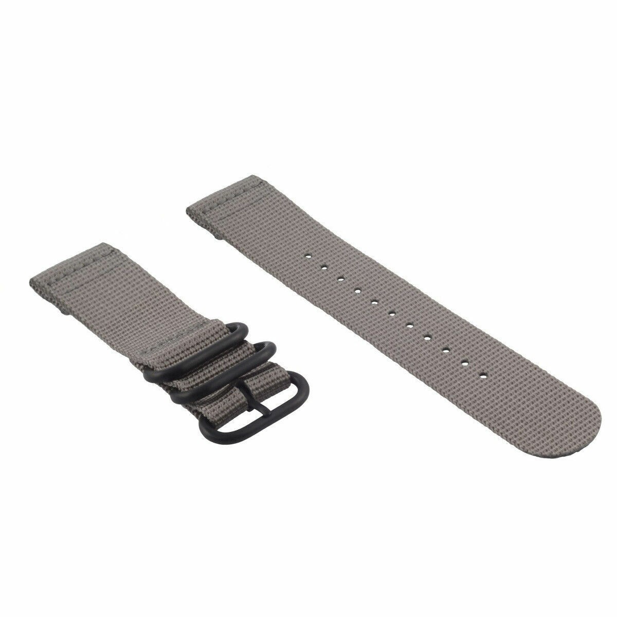 24mm Gray Nylon Replacement Strap Lug Adapter 3 Black Rings For Suunto Core