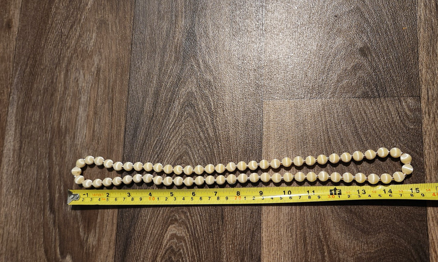 Vintage Pale Yellow and Gold Beaded Necklace