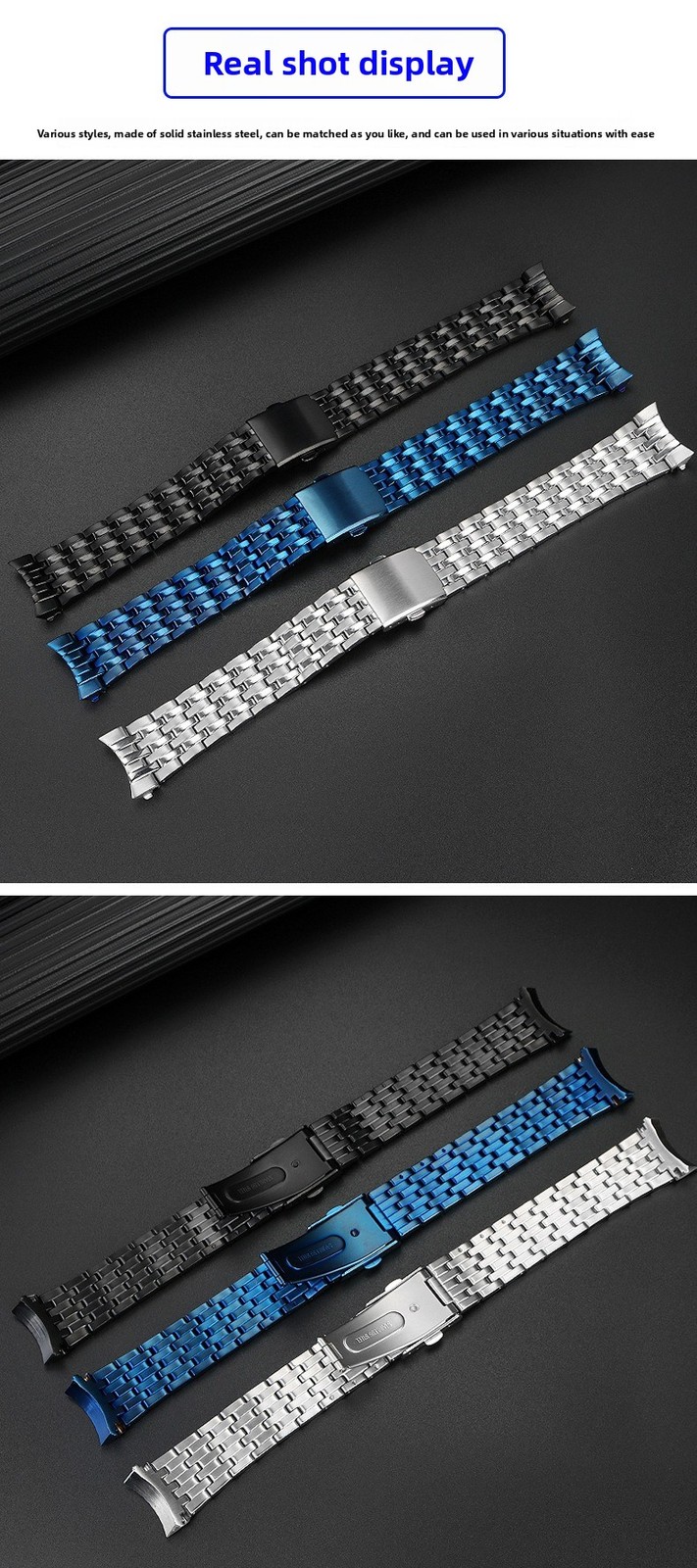 Rossini Medal Series Stainless Steel Watch Strap 21mm Mens Solid Metal Bracelet