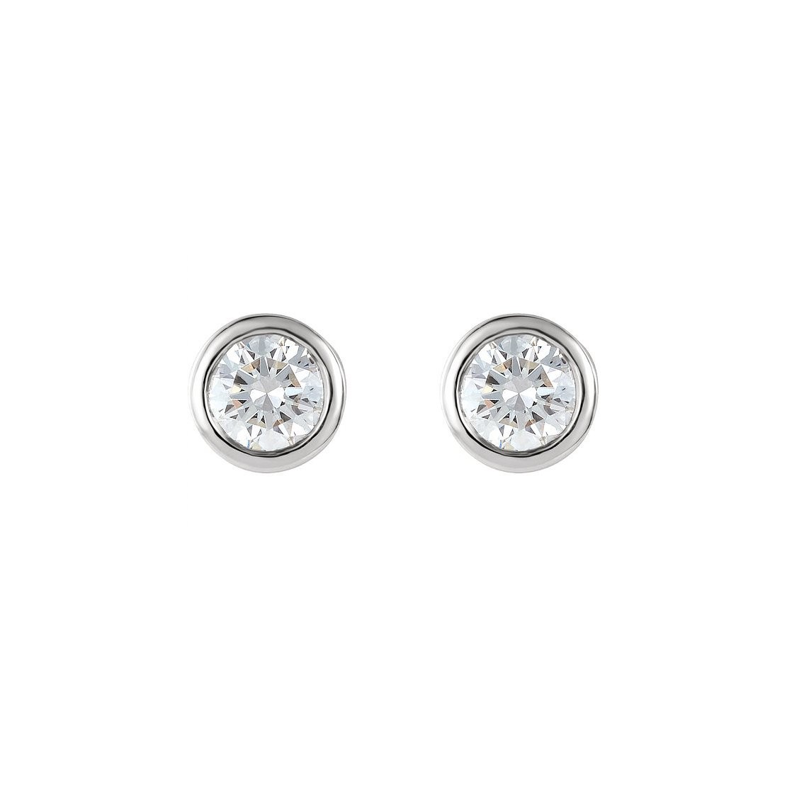 Crystal Inverness Piercing Titanium Bezel Earrings 4 mm For Sensitive Ears, E…