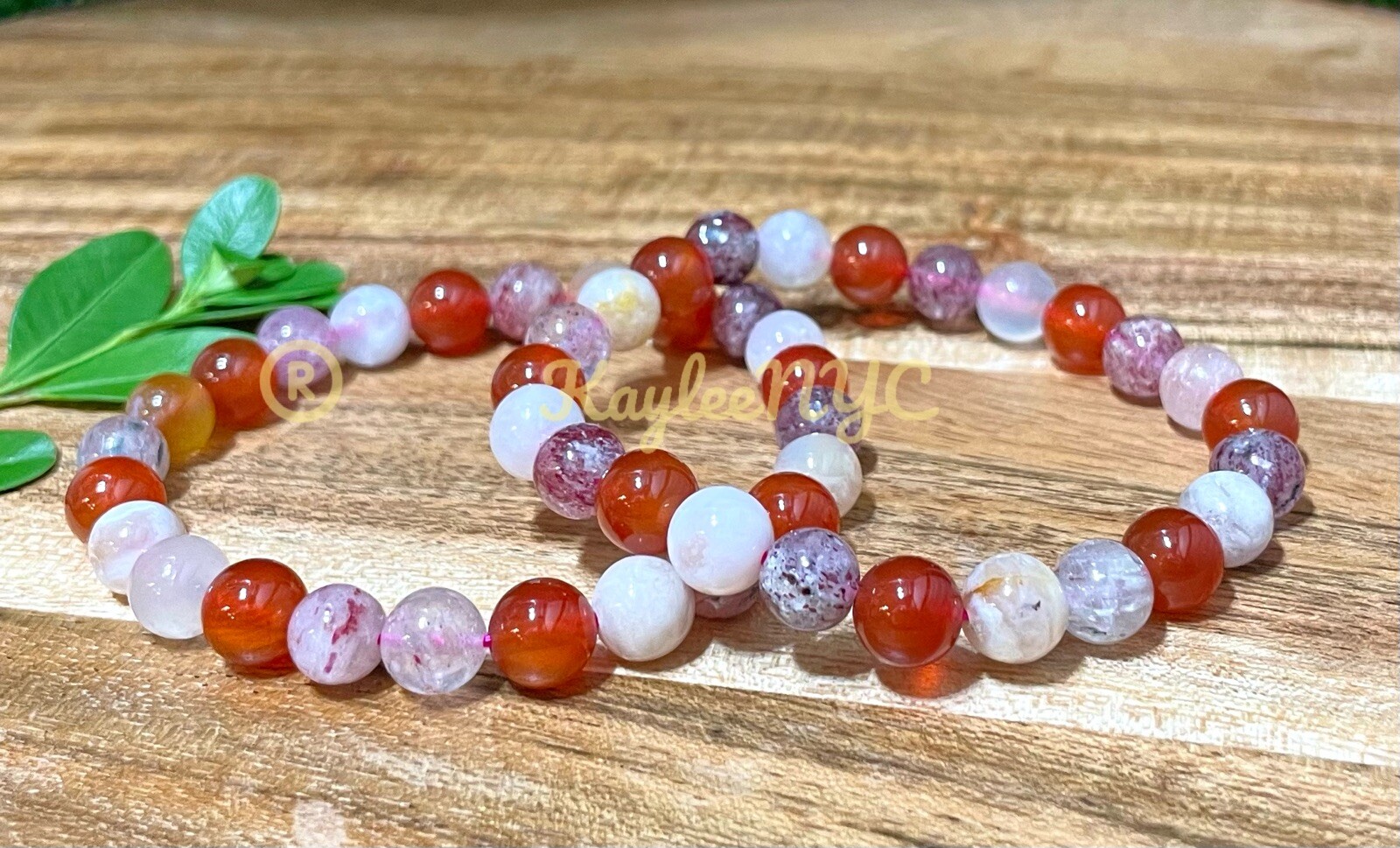 Wholesale 6 Pcs Love Combo Natural Crystal 8mm 7.5” Stretch Bracelet