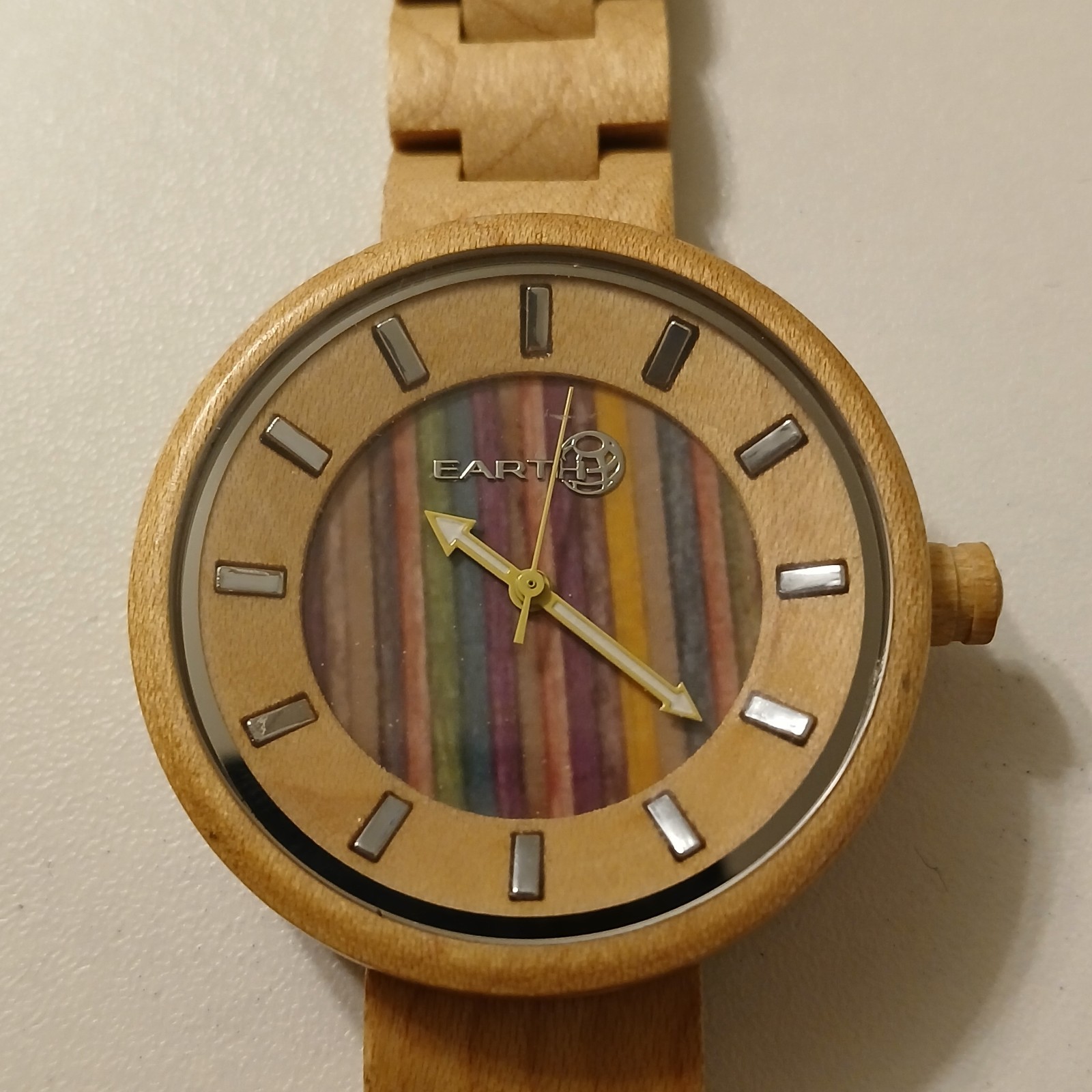 Earth Khaki Wood Casual Eco-Friendly Women’s Boho Watch Multi-Color Dial
