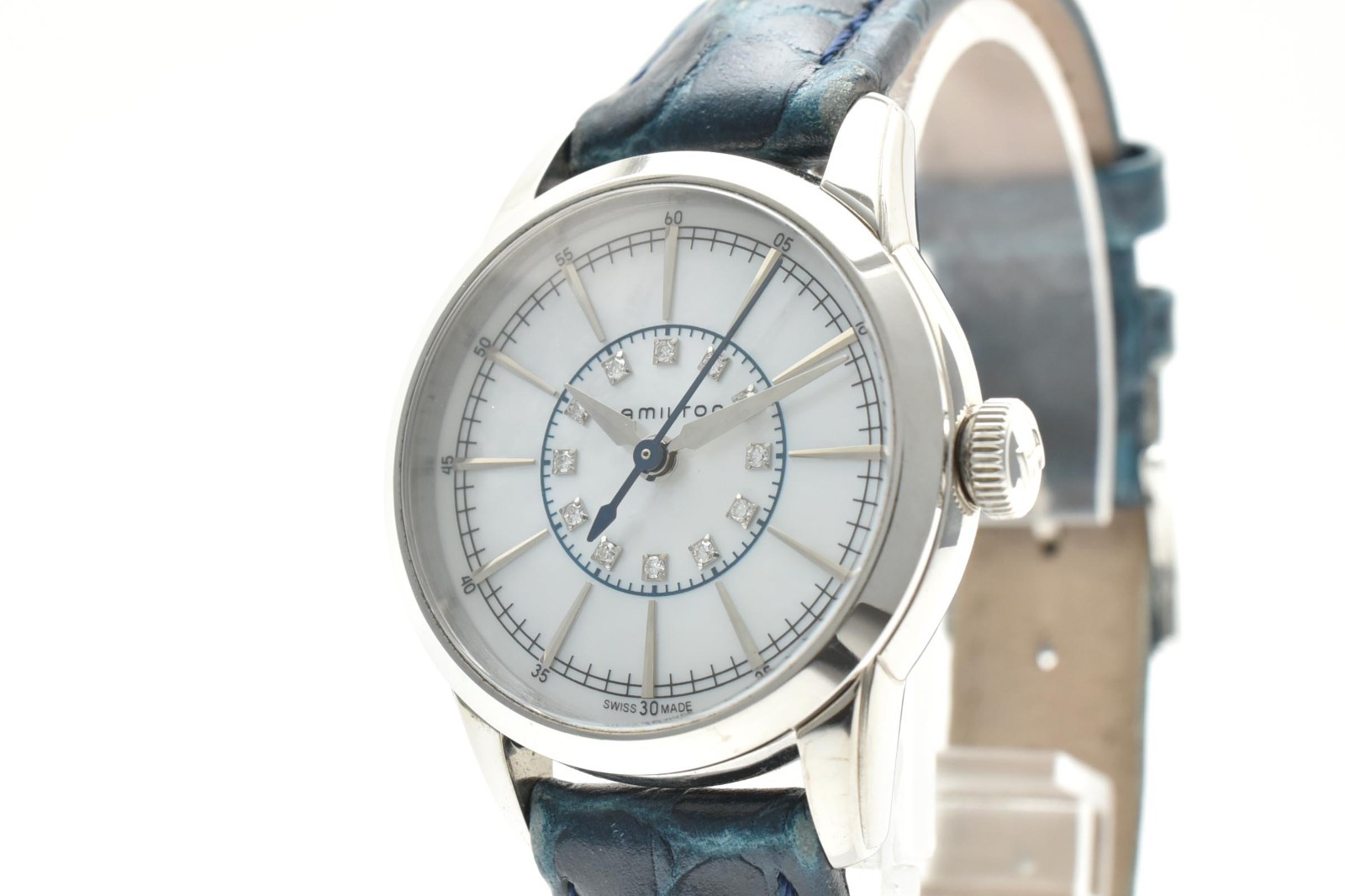[N MINT /Paper] Hamilton Railroad H403110 Shell Dial 12P Diamond Qz Ladies Watch