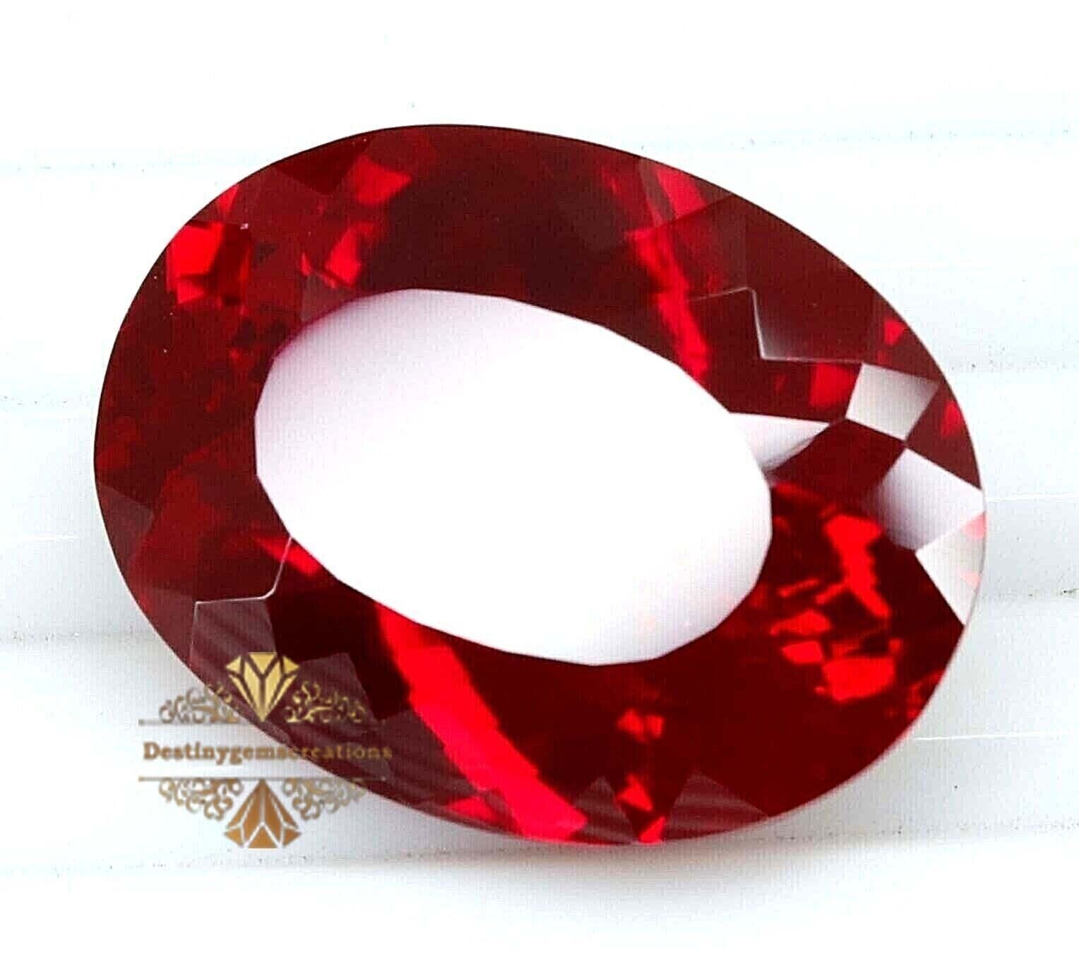 AAA+ Natural GIE Certified 103.50 Ct Burmese Red Ruby Oval Cut Loose Gemstone