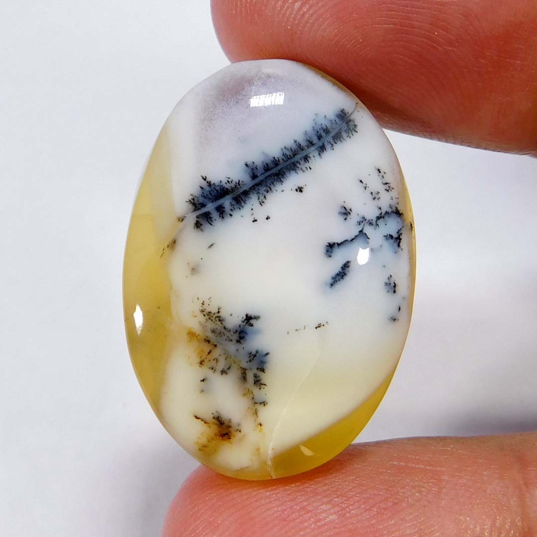 26.75Cts. Natural Gorgeous Dendritic Opal Oval Cabochon Reiki Healing Gemstone