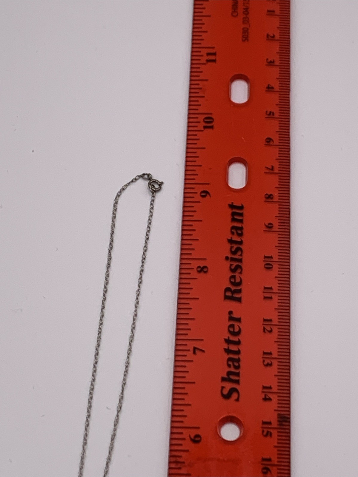 18″ 14k White GoldDiamond Pendant 1/4 Ct Tw, and a very small Spring Ring Clasp