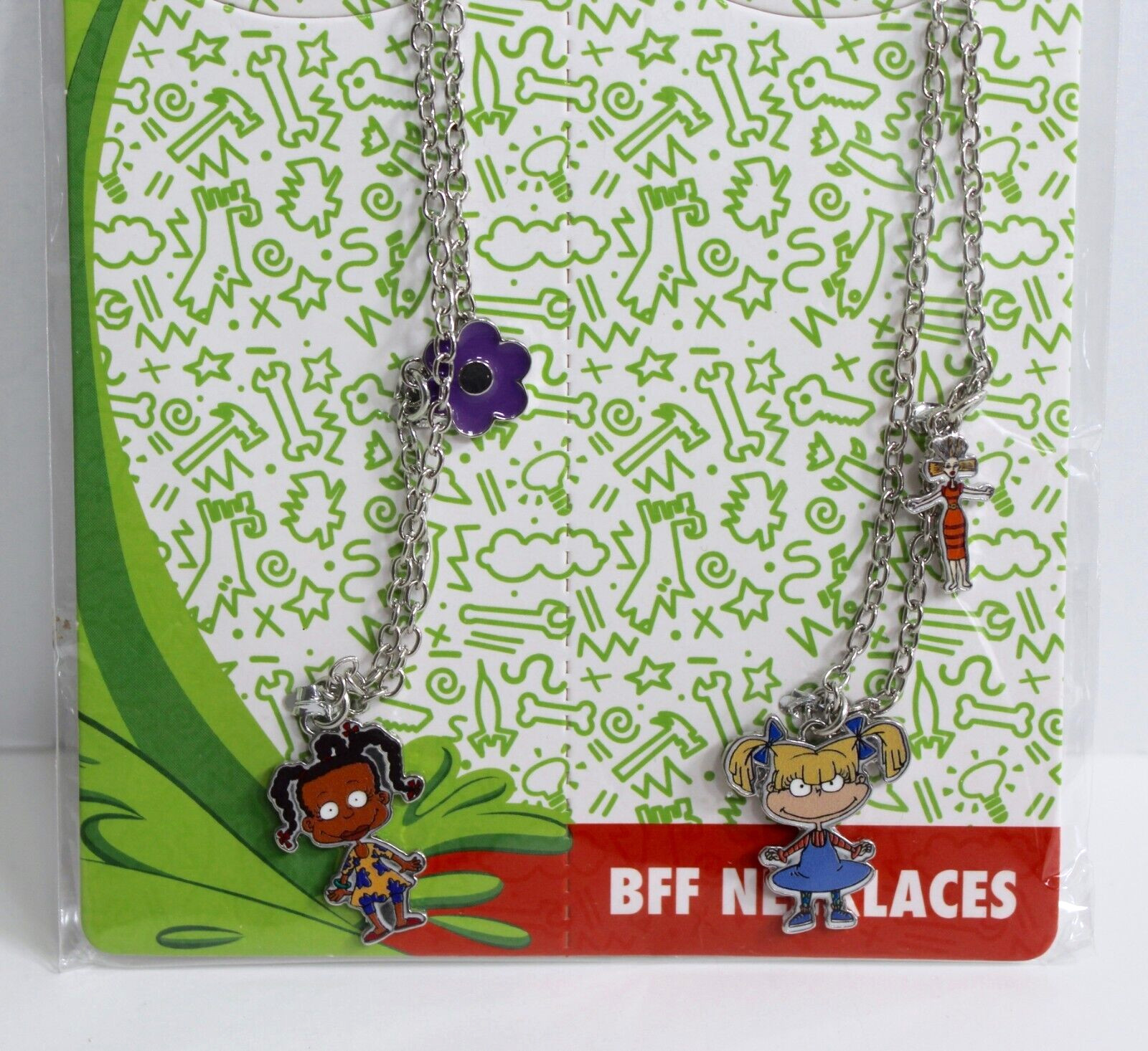 Nickelodeon Rugrats Angelica & Susie Best Friend BFF Silver-Tone Necklace Set