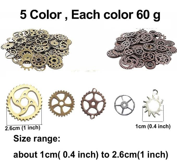 Bodosac 300 Gram 3/8 inches to 1 1/2 inches, Assorted,Black,Golden,Silver
