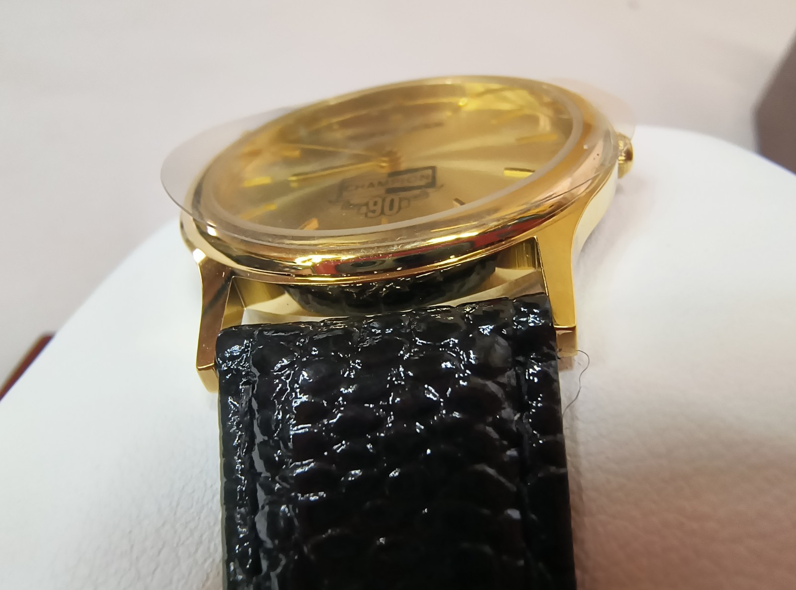 Wittnauer Champion 90th Anniversary Watch Gold Tone NOS Box Tag 1907- 1997 Swiss