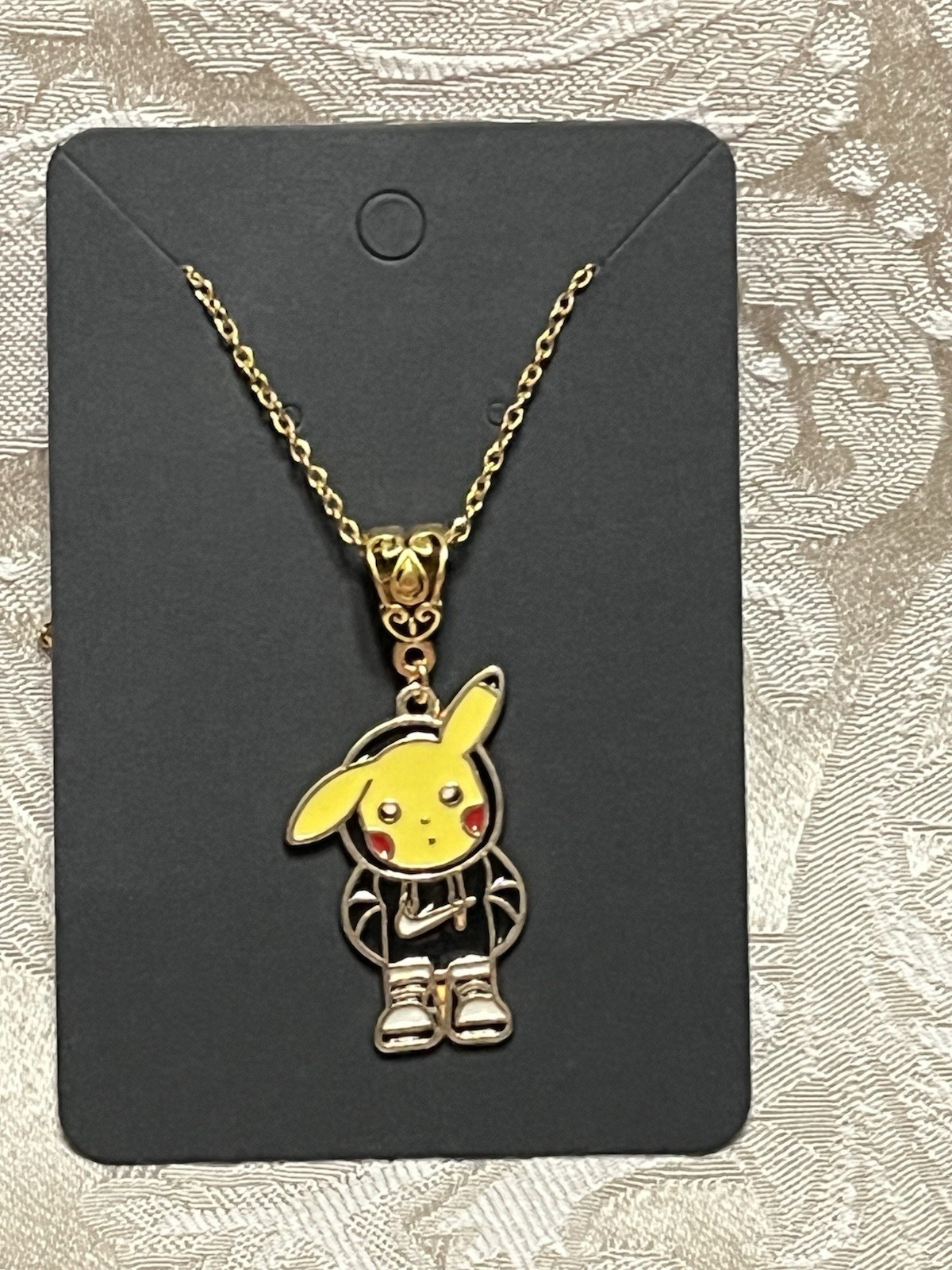 Japanese Anime Pokemon Pikachu Video Game Enamel Drop Dangle Adorable Necklace