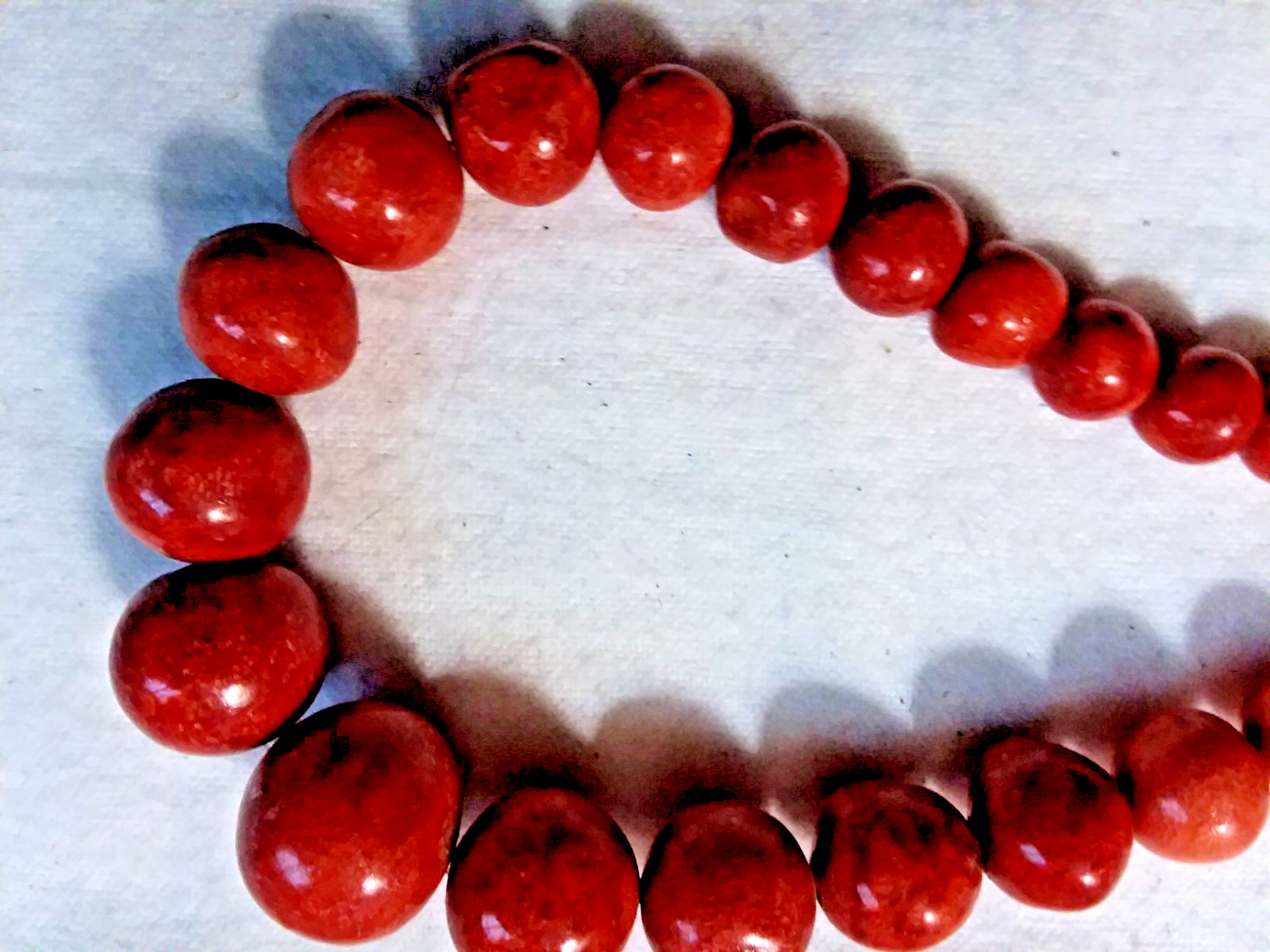 Orange/Brown Beaded Necklace Graduated Round Beads 22″