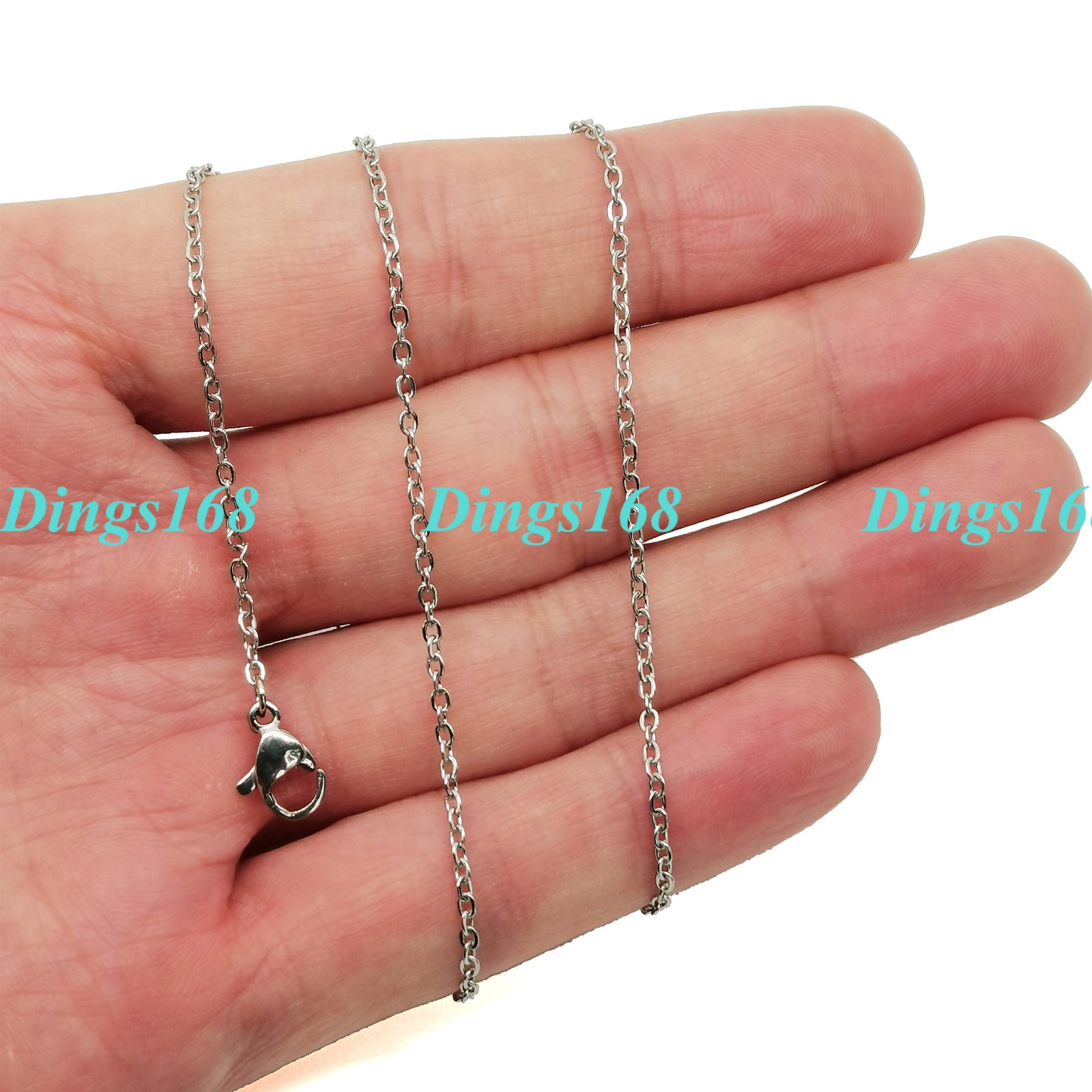 Designer Inspired Genuine 18K White Gold Filled 1.5mm Cable Chain Necklace C076W