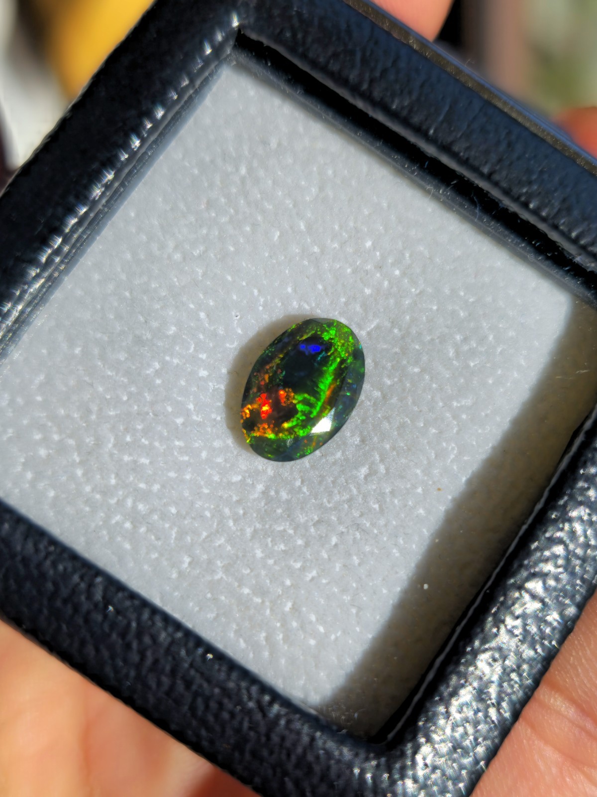Solid Black Opal 1.80ct • Hand Faceted • Natural Colour Play Gemstone ✨️