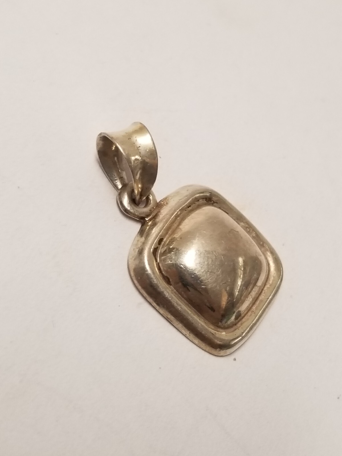 925 Sterling Silver Square Button Pendant (2.5g)