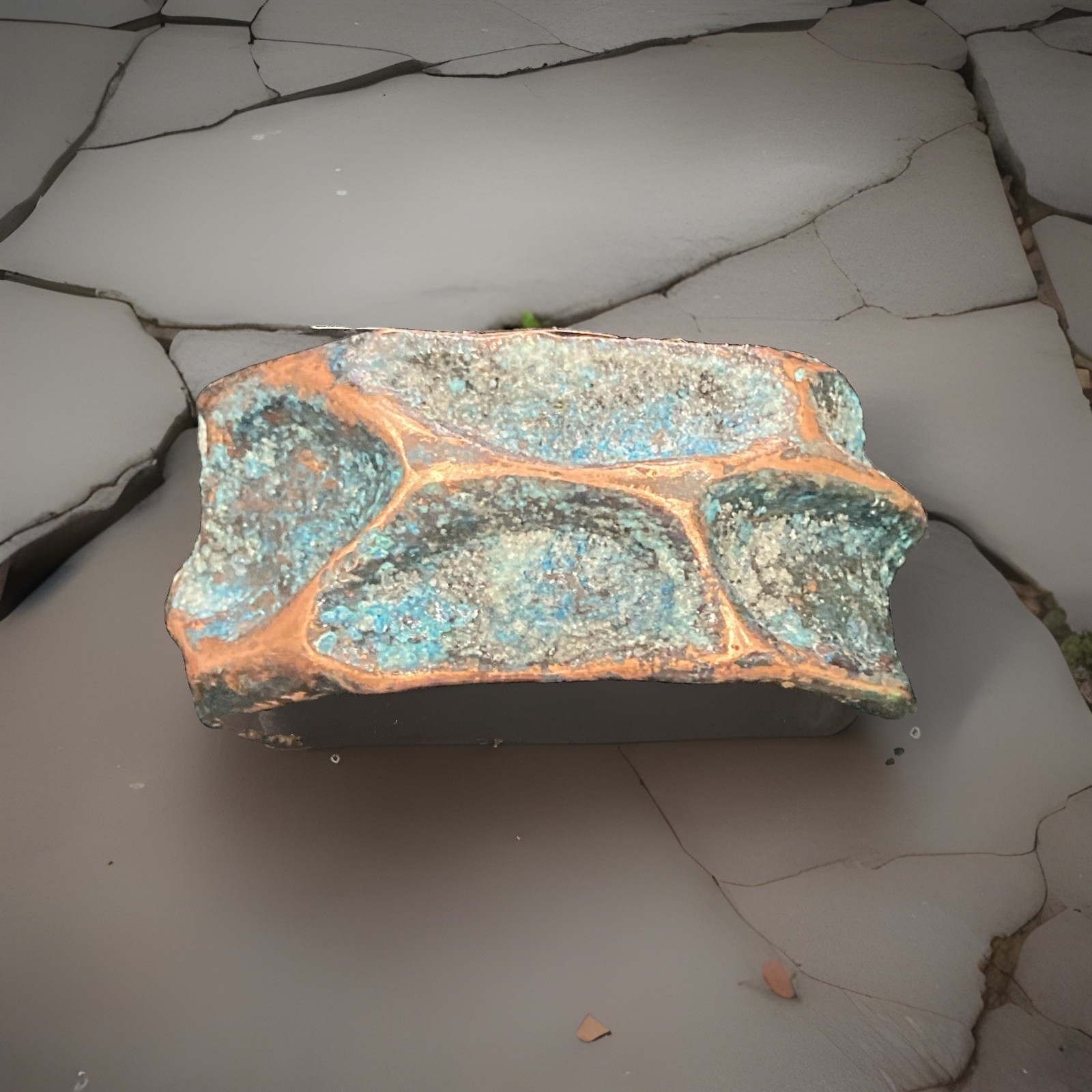 Wide Blue Patina Textured Copper Cuff Bracelet, size 6 to 6 1/4