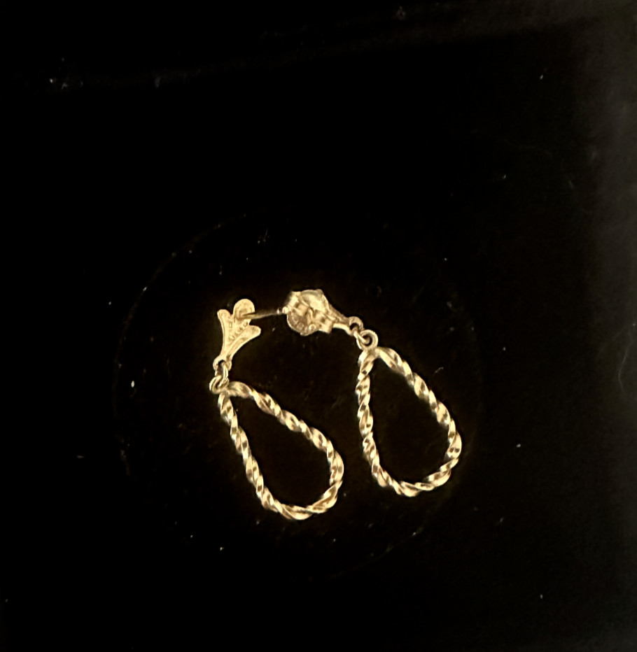 Vintage Rope Earrings 12K Gold Plated