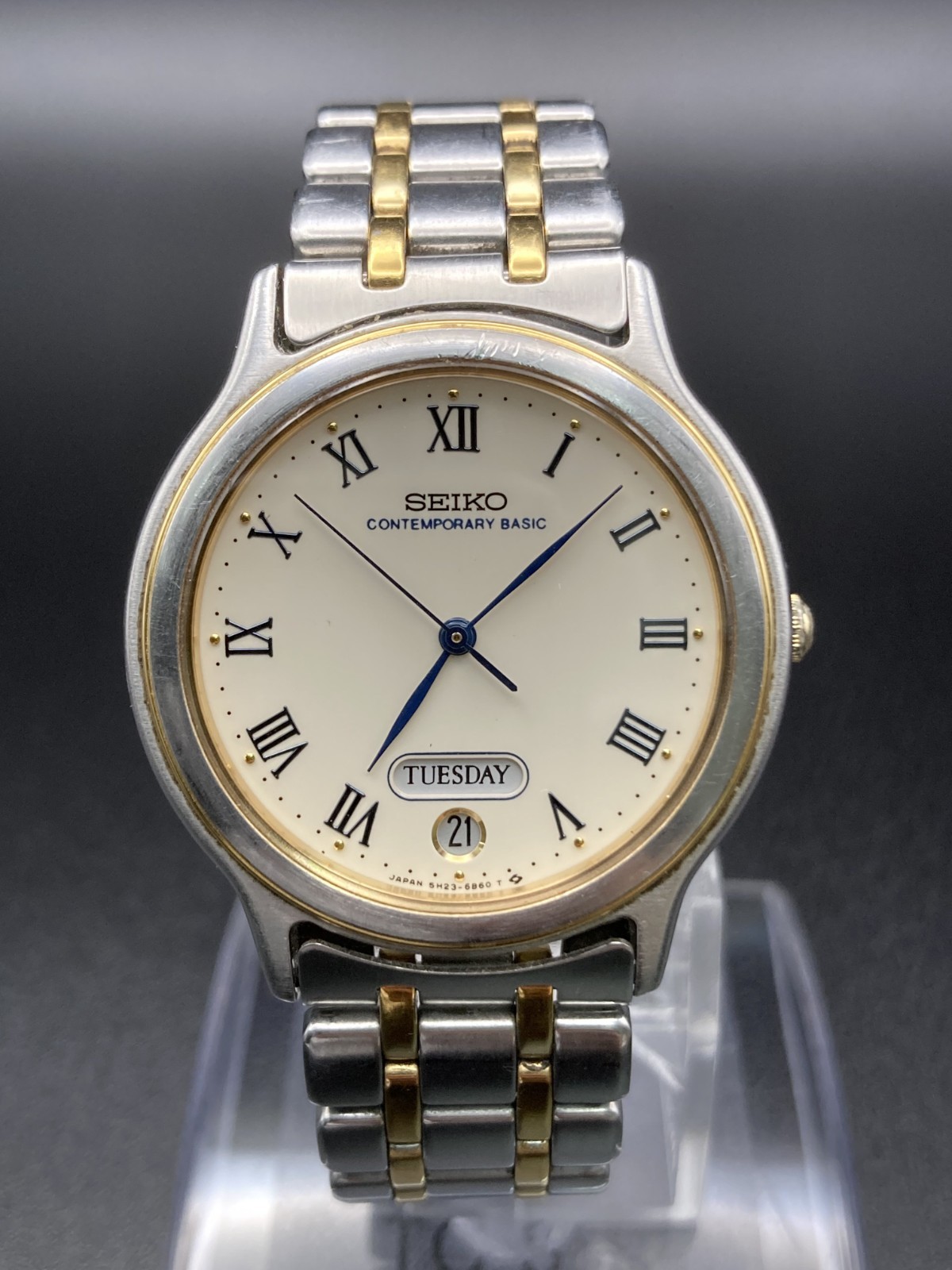 [N Mint/New Batt] SEIKO 5H23-6B90 Mens Vintage Watch Contemporary Basic Quartz