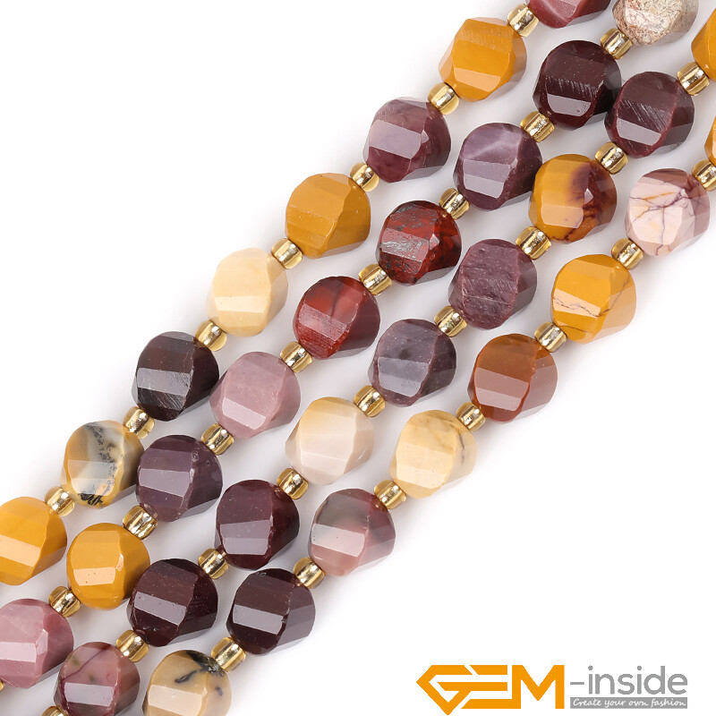 Natural Assorted Gemstone Twist Faceted Charms Loose Beads for Jewelry Making AU