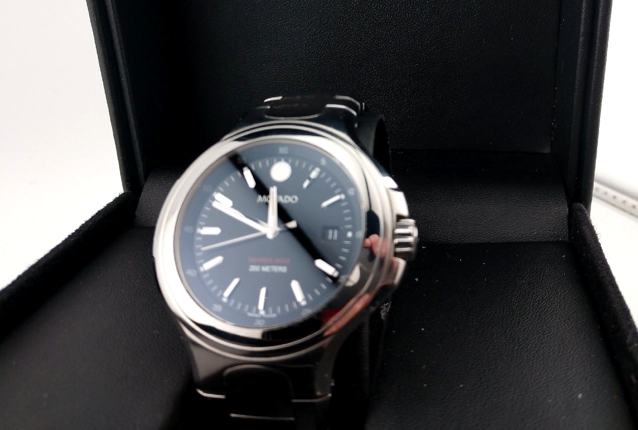 Movado Men’s Series 800 SS W/Black Dial; Model #84.C2.1896 ~ Excellent