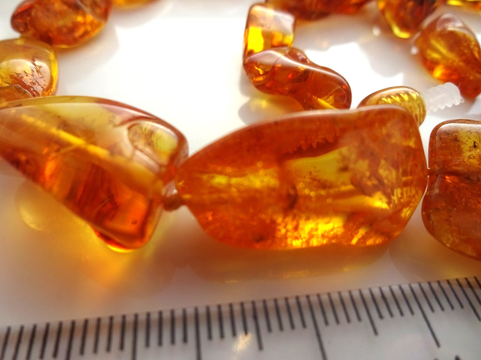 Natural Amber Bead Necklace – Baltic Style – Honey Color 17.7” 45cm