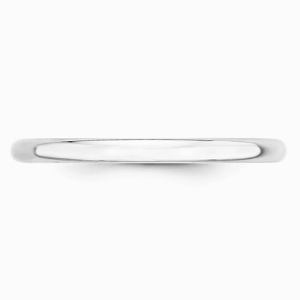 10K White Gold 10KW 2mm LTW Half Round Band Size 10