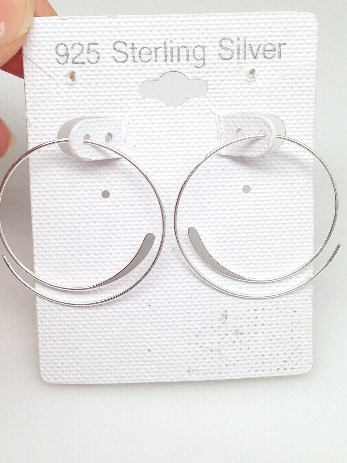925 Sterling Silver Swirl Spiral Threader Hoop Earrings Thin Wire 30mm(1.18″)