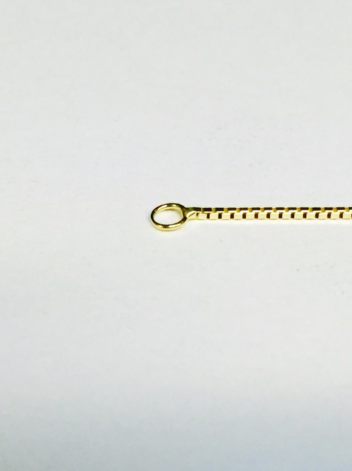 14k Yellow Gold 13″ Classic Box Link Pendant Baby Chain/Necklace 0.8MM 1.4 Grams