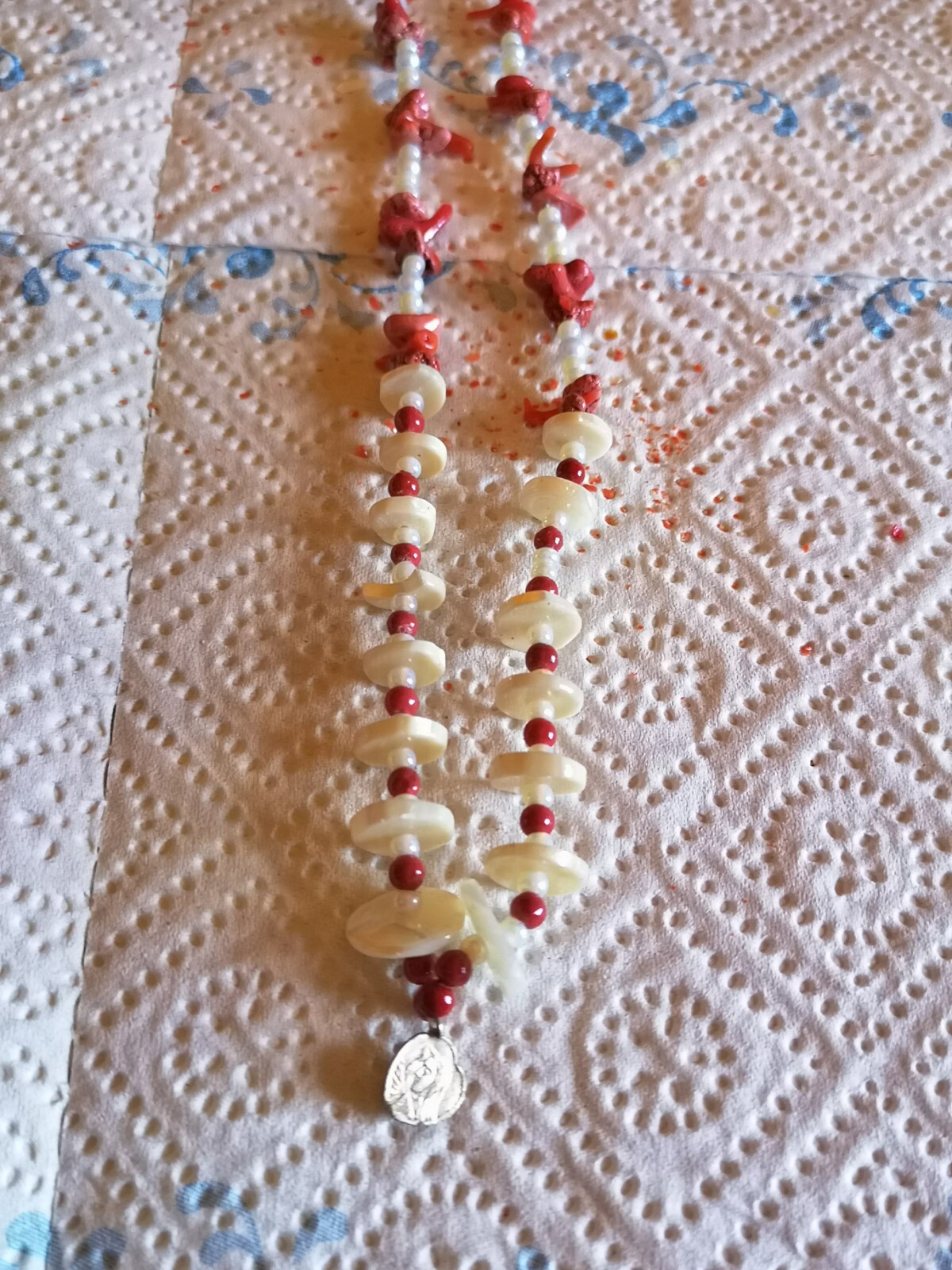 Mother of Pearl Coral Necklace