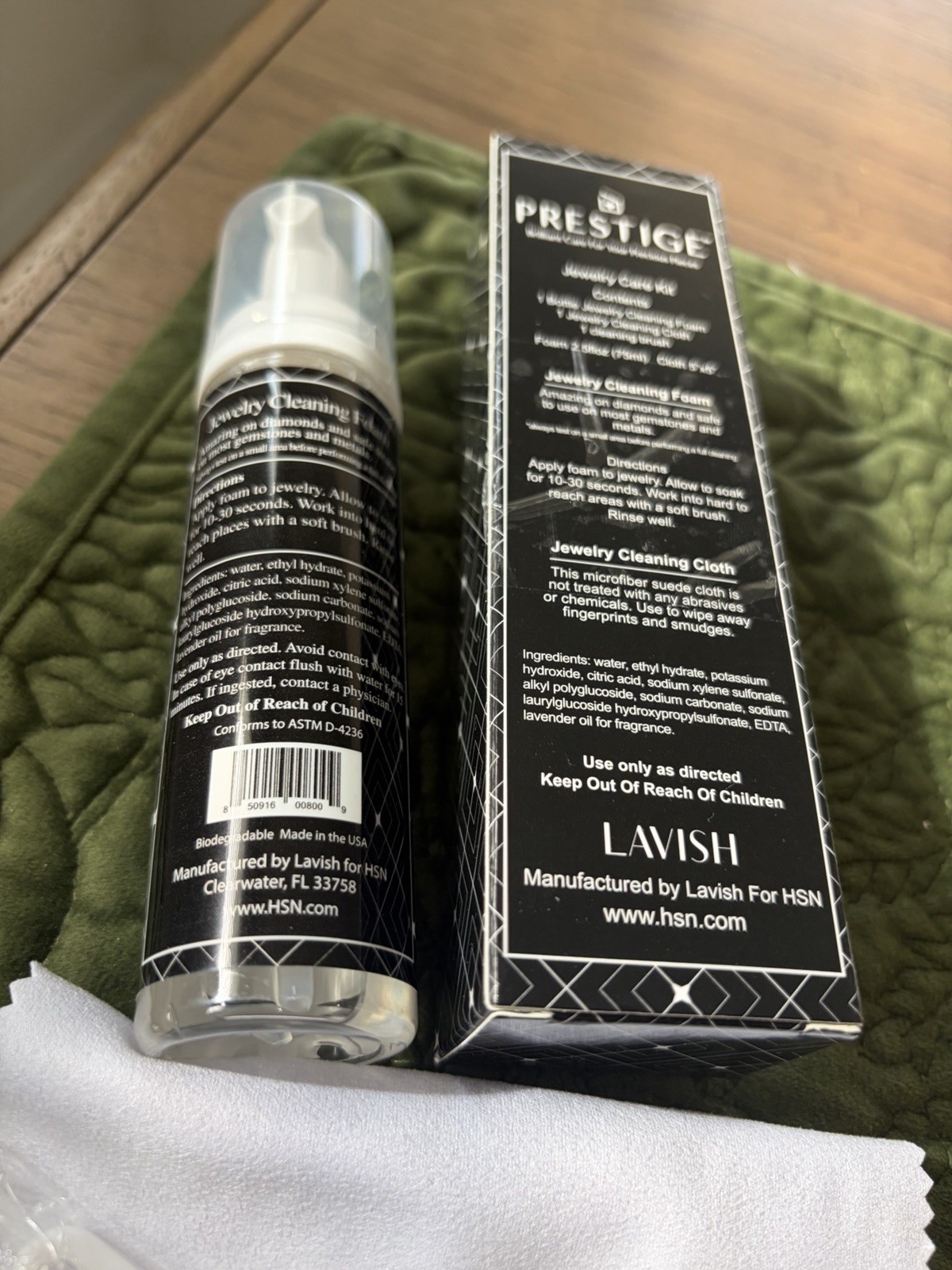 Prestige Fine Jewelry Care Cleaning Kit with Single Ply Cloth and Brush NIB