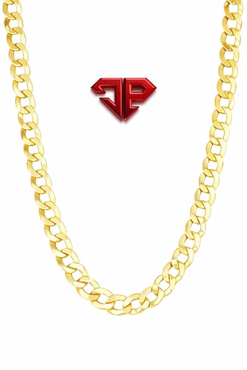 10K Yellow Gold Solid 2mm-6.5mm Curb Cuban Chain Link Necklace Bracelet 7″- 26″
