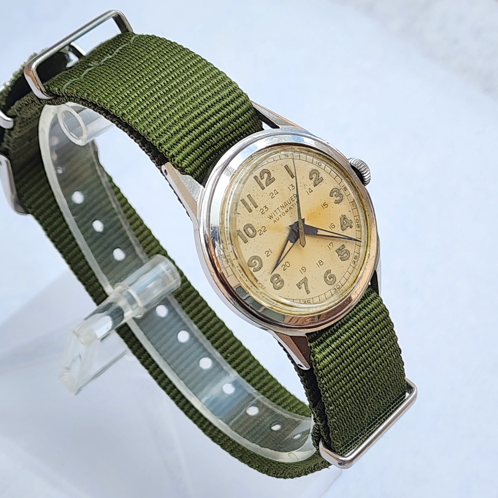 Vintage 1940’s Wittnauer Automatic Bumper WWII Military 33mm Men’s Watch