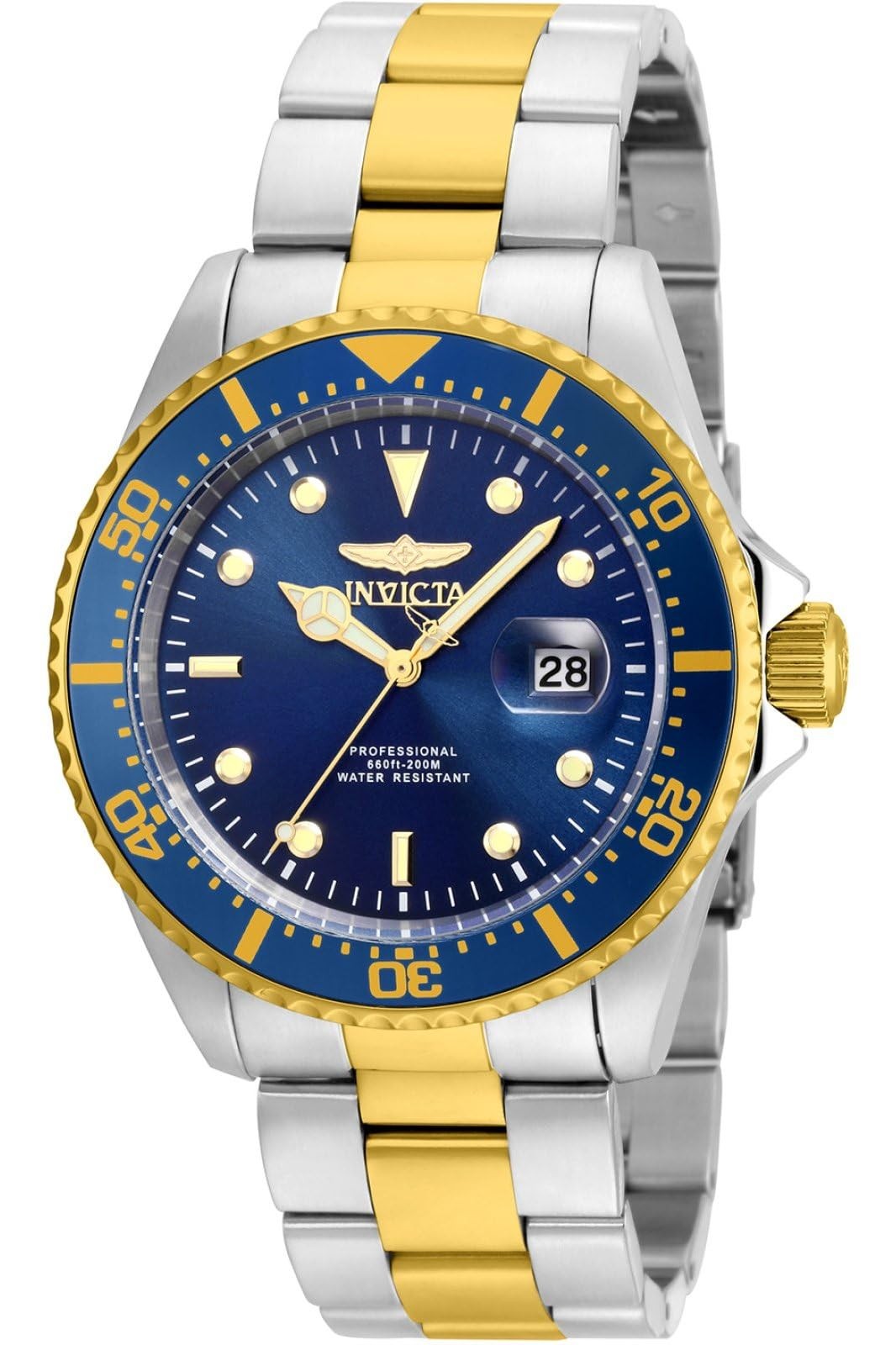 Men’s Pro Diver Quartz Watch with Stainless-Steel Strap, Two Tone, 22 (Model:…