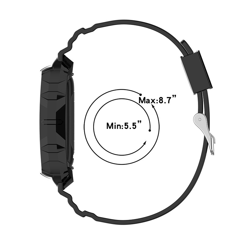 For Fitbit Charge 5 6 4 3 Replacement Rugged Armor Silicone Band w/ Bumper Case
