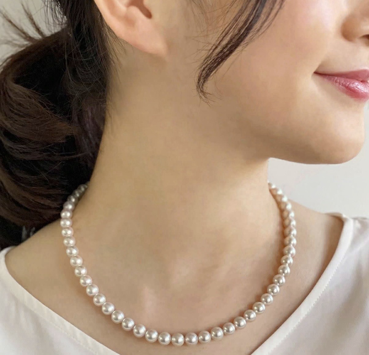 Japanese Akoya Pearl Necklace 7-7.5mm 43cm Surgical Steel Clasp Hypoallergenic