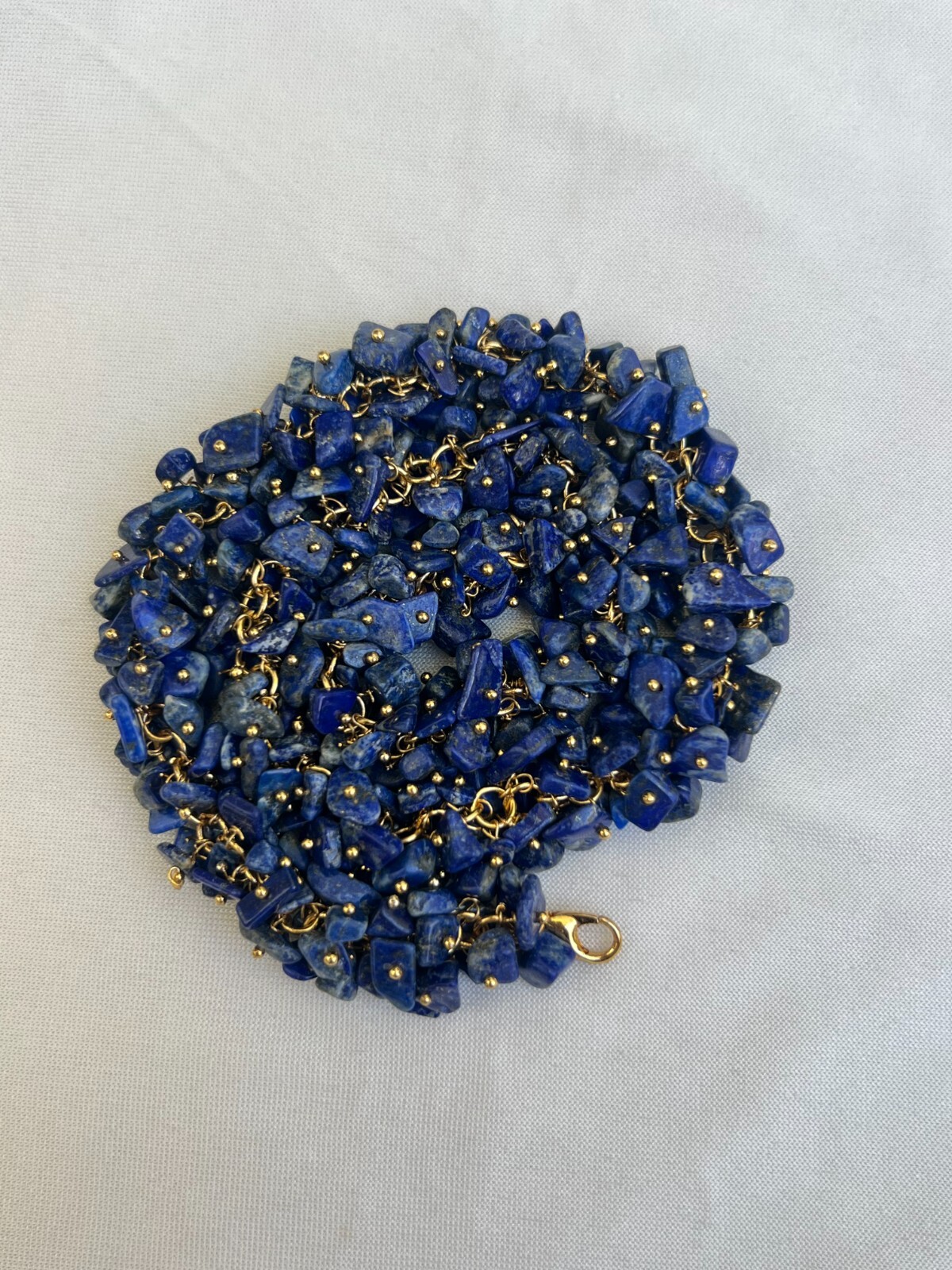 Lapis Uncut Necklace 18″ Set with Earrings & Bracelet – Jewelry Set