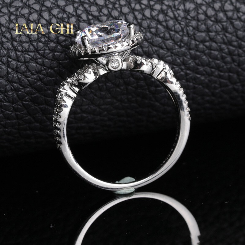 1CT 2CT 3CT Moissanite Engagement Ring VVS1/D Women 925 Sterling Silver Band
