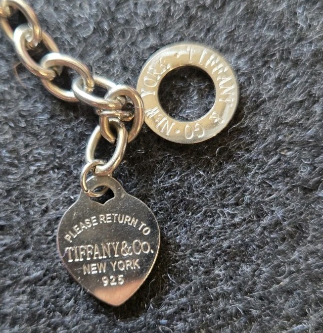 Tiffany & Co. Return to Tiffany Heart Tag 925 Toggle Oval Link Anklet/Bracelet
