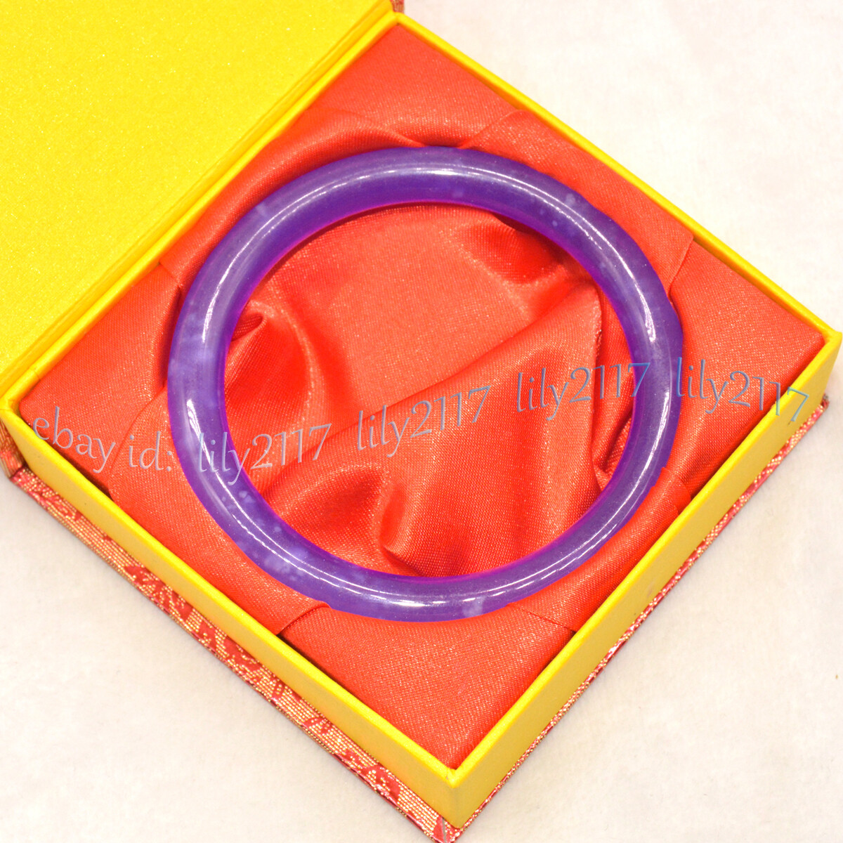 Natural Lavender Purple Jadeite Jade Gemstone Bangle Bracelet 54-65mm Jewelry