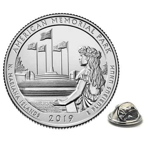 Lapel Pin American Memorial Park Coin Pin Uncirculated U.S. Quarter 2019