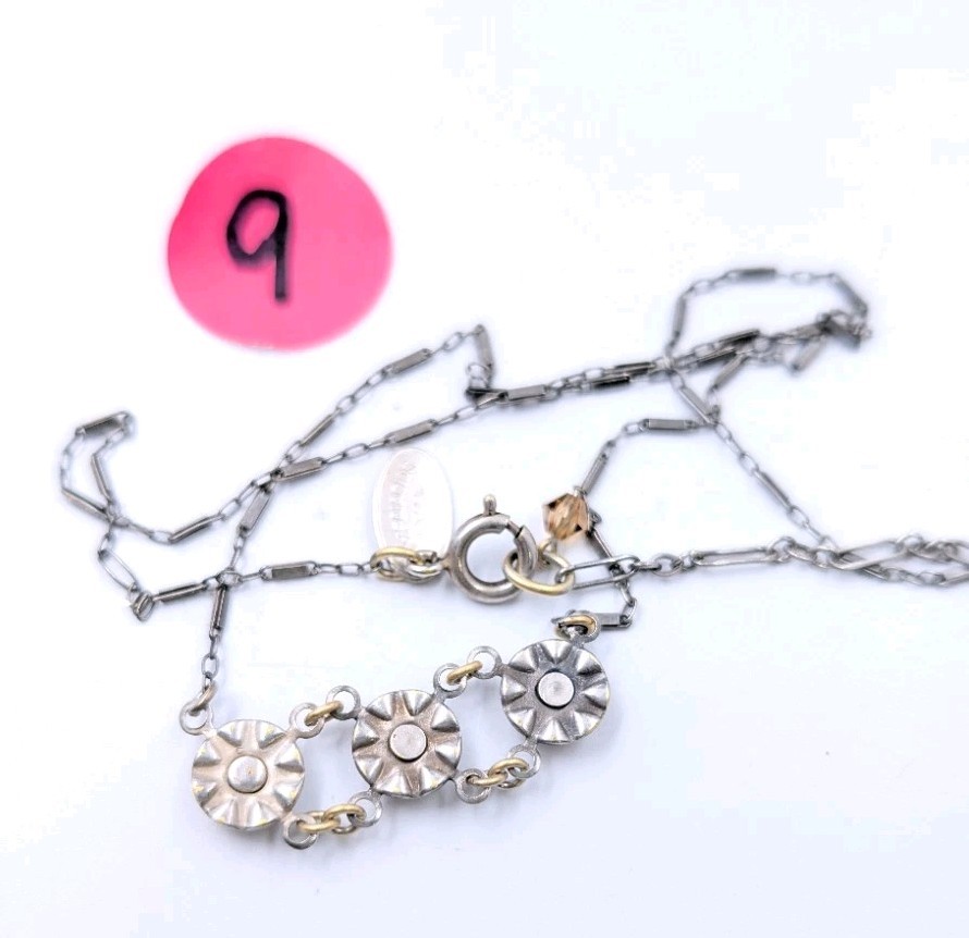 Vintage LIZ PALACIOS S.F Swarovski Crystal Flower Necklace 16”L